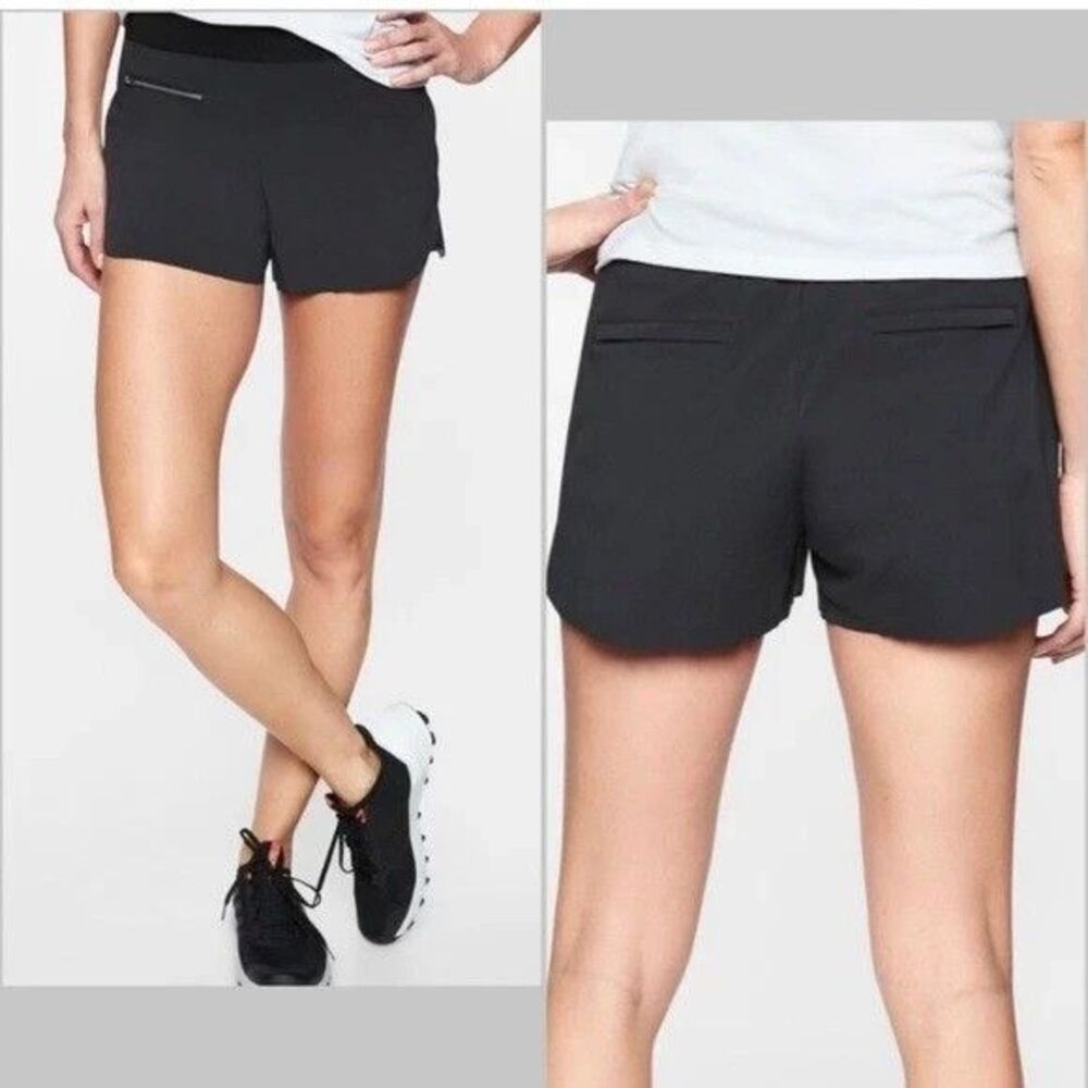 Athleta Womens Mod Trekkie Shorts Size 6 Black Breathable UPF 50+ 3" Inseam